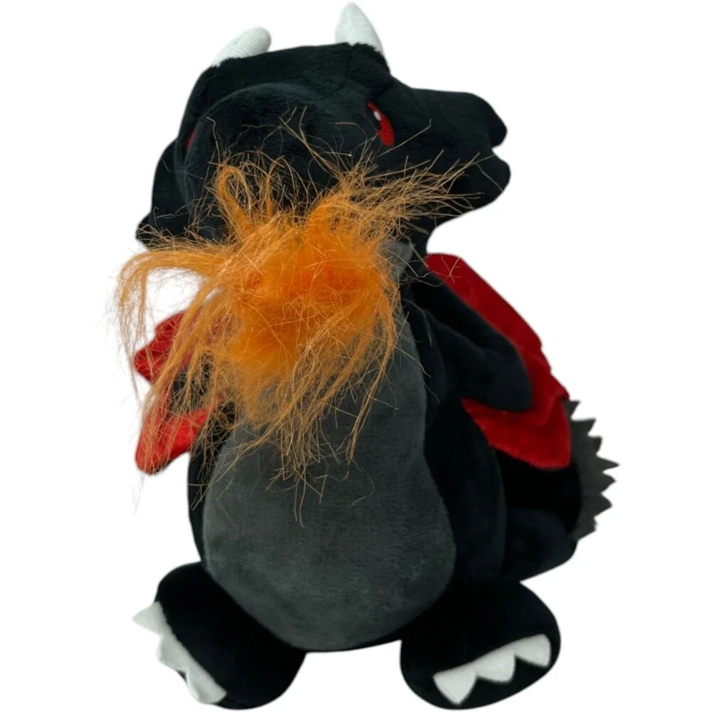 P.L.A.Y. Plush Dragon Toy Willow's Mythical Darby Black Red Orange 8